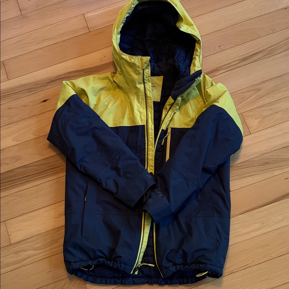 L.L. Bean Kids Navy and Yellow Winter Jacket